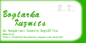 boglarka kuzmits business card